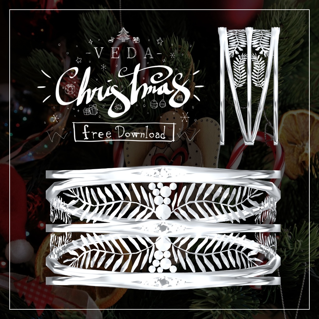 (無料)『VEDA マギ シルバーリング』VRChat向けアクセサリー