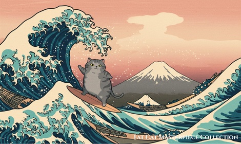 Fat Cat Masterpiece Digital Art | 大波猫 壁紙・ポスター