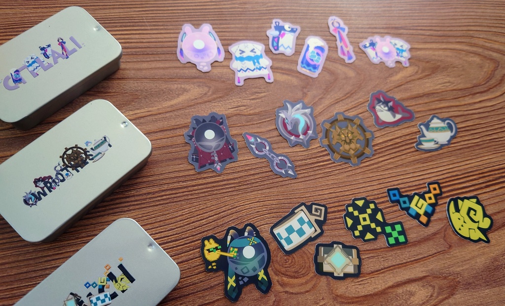 旅人双子&仙霊メンタム缶シール