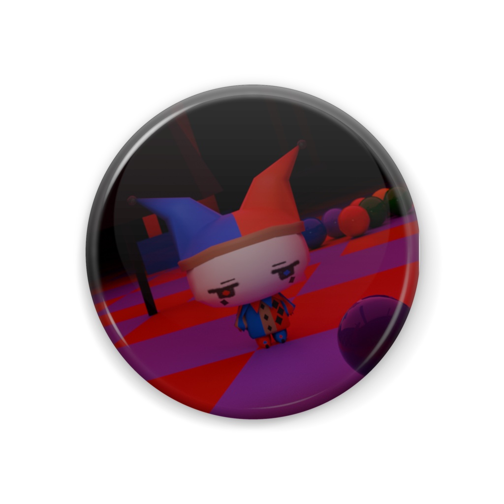 ピエロ猫缶バッチ