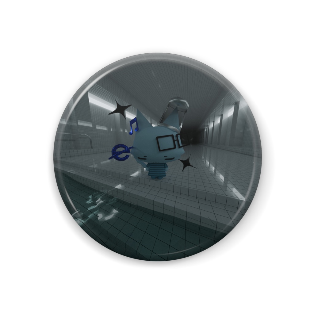 リミナルスペース猫　缶バッチ