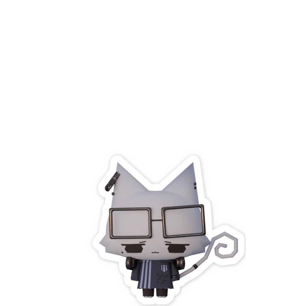 コンビニ店員猫ステッカー!