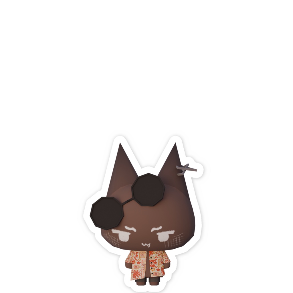 アロハ猫スマホステッカー!