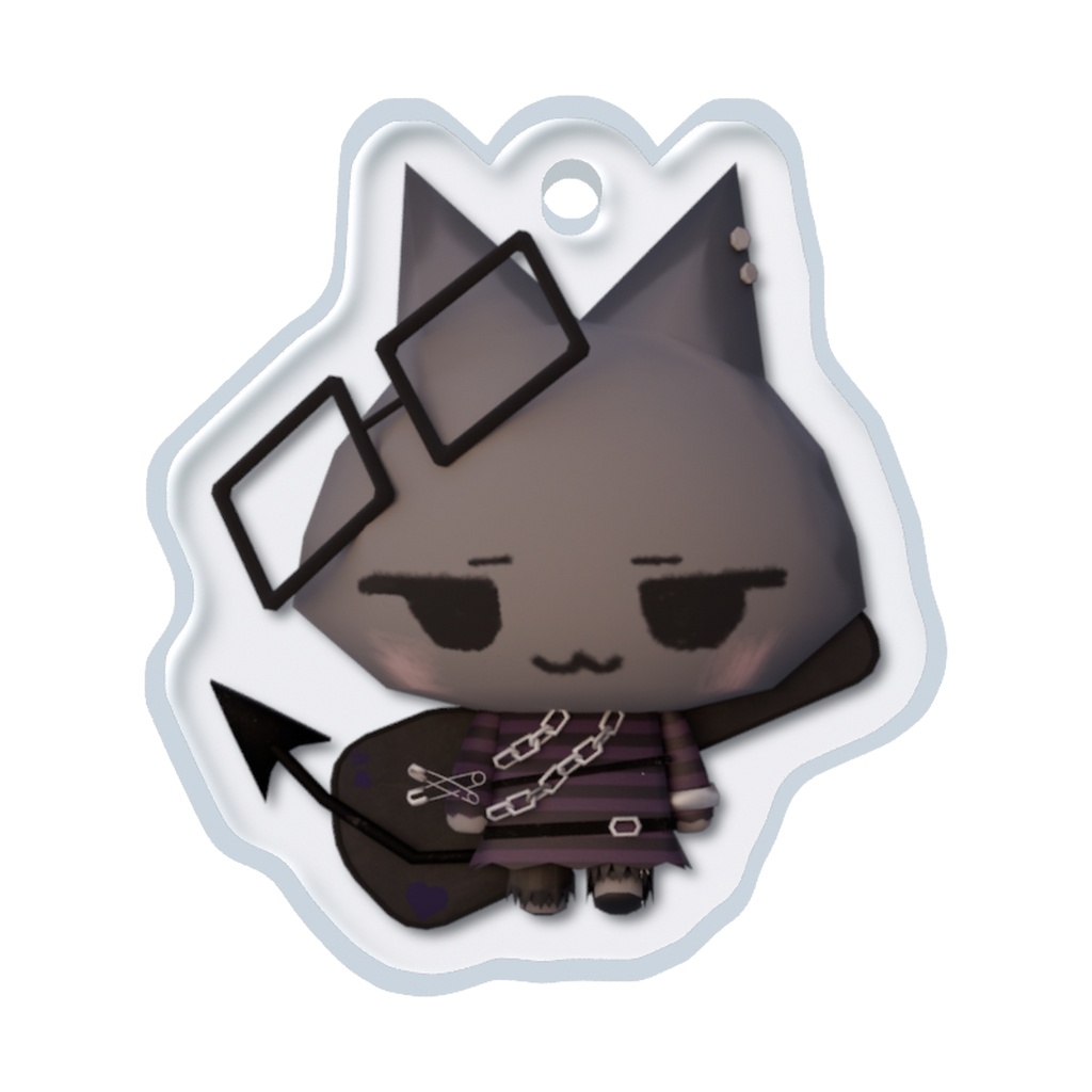 🎸 サブカルバンド猫|めじるしアクリルチャーム