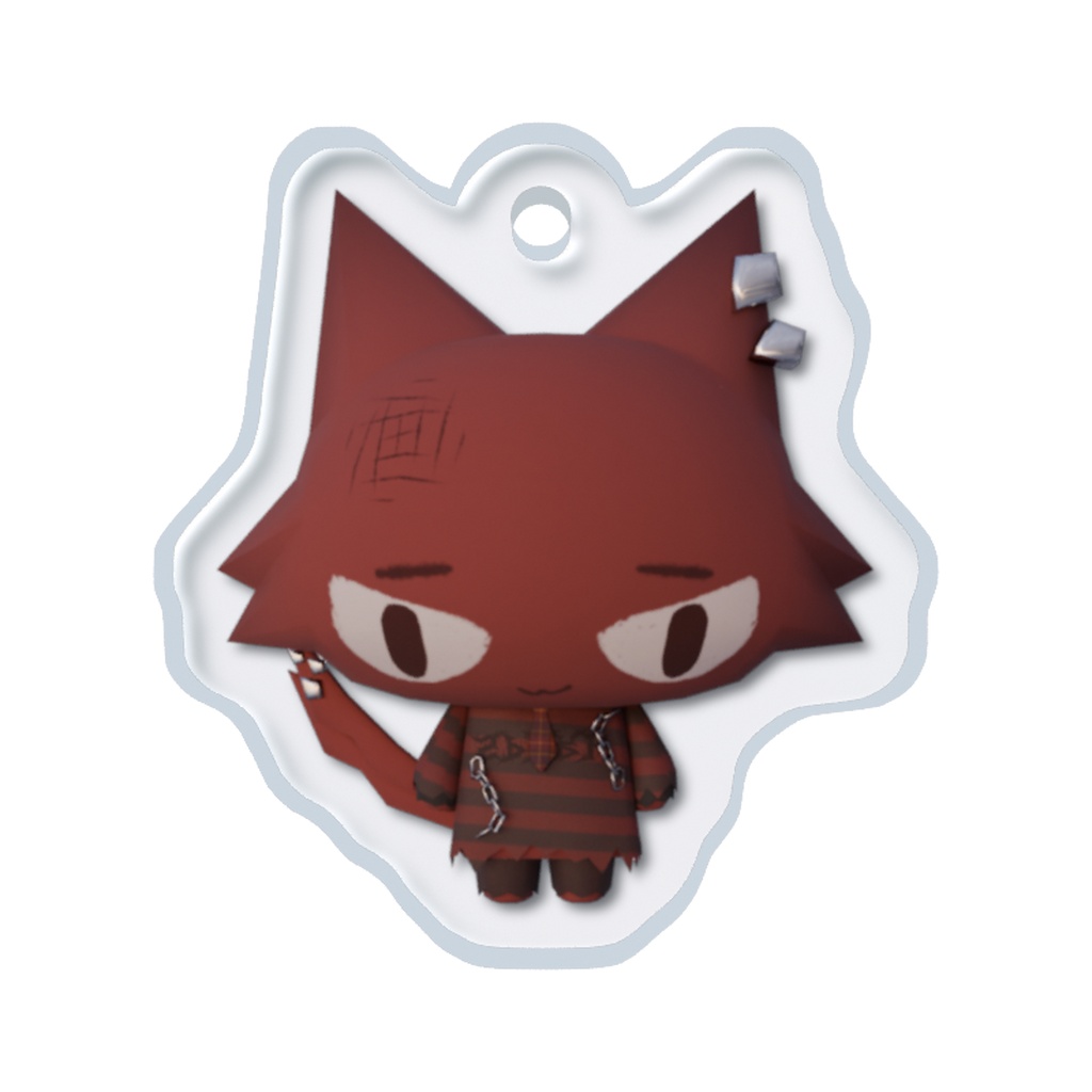 🎸 赤バンド猫|めじるしアクリルチャーム