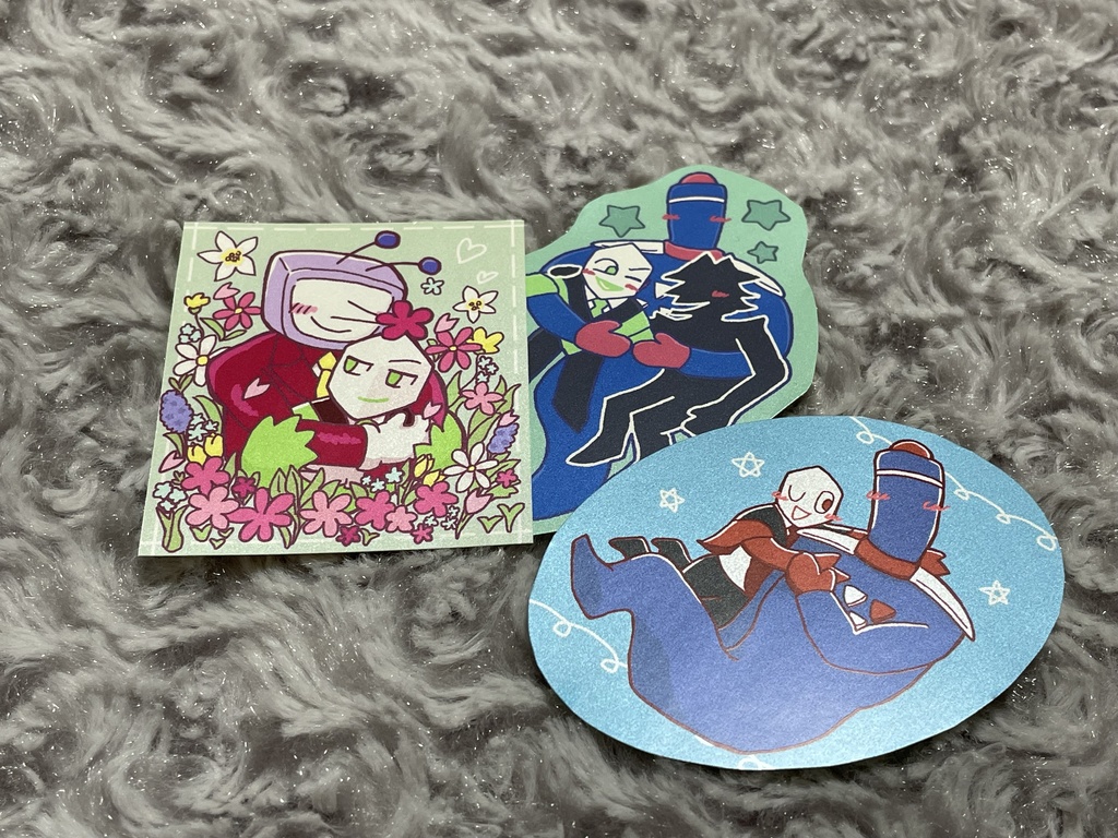 ぎゅーっとしてるステッカー