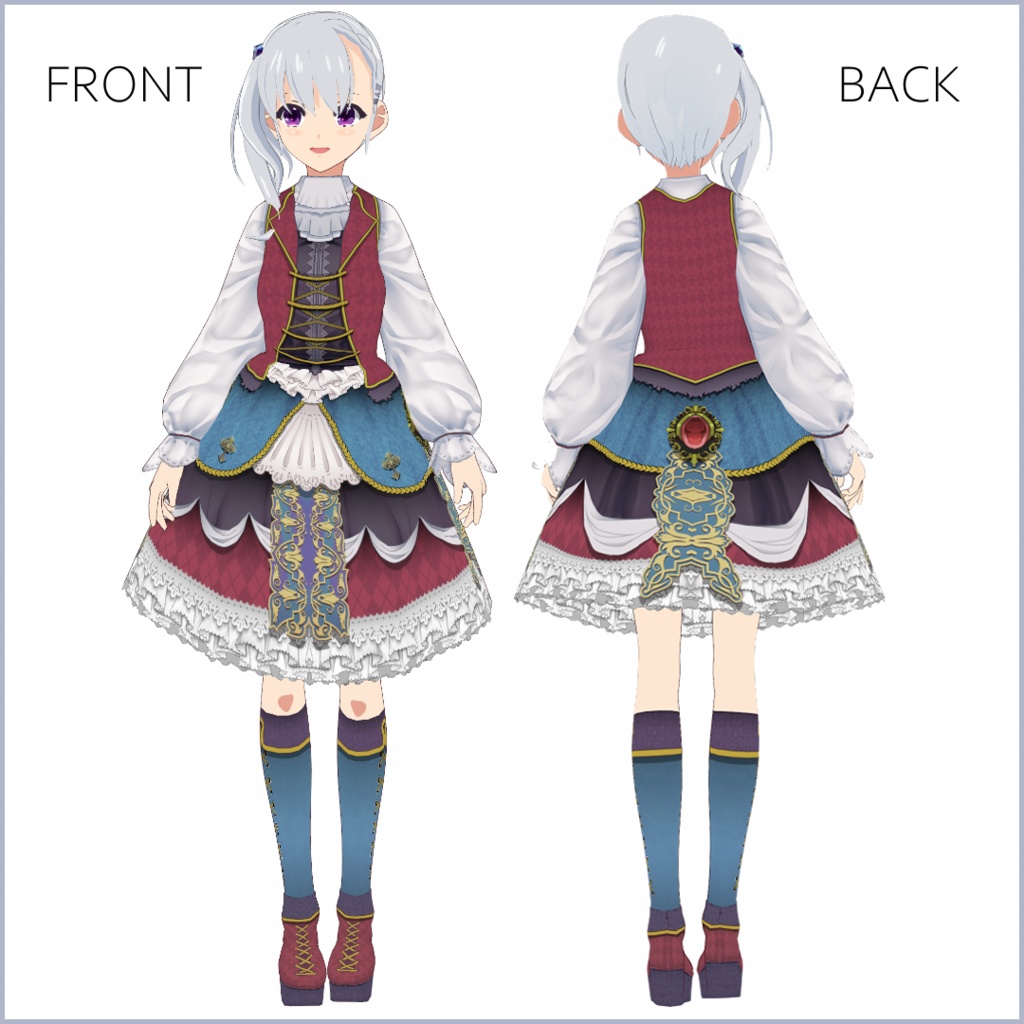 【#VRoid】ファンタジー風ゴシックドレス【正式版対応済】