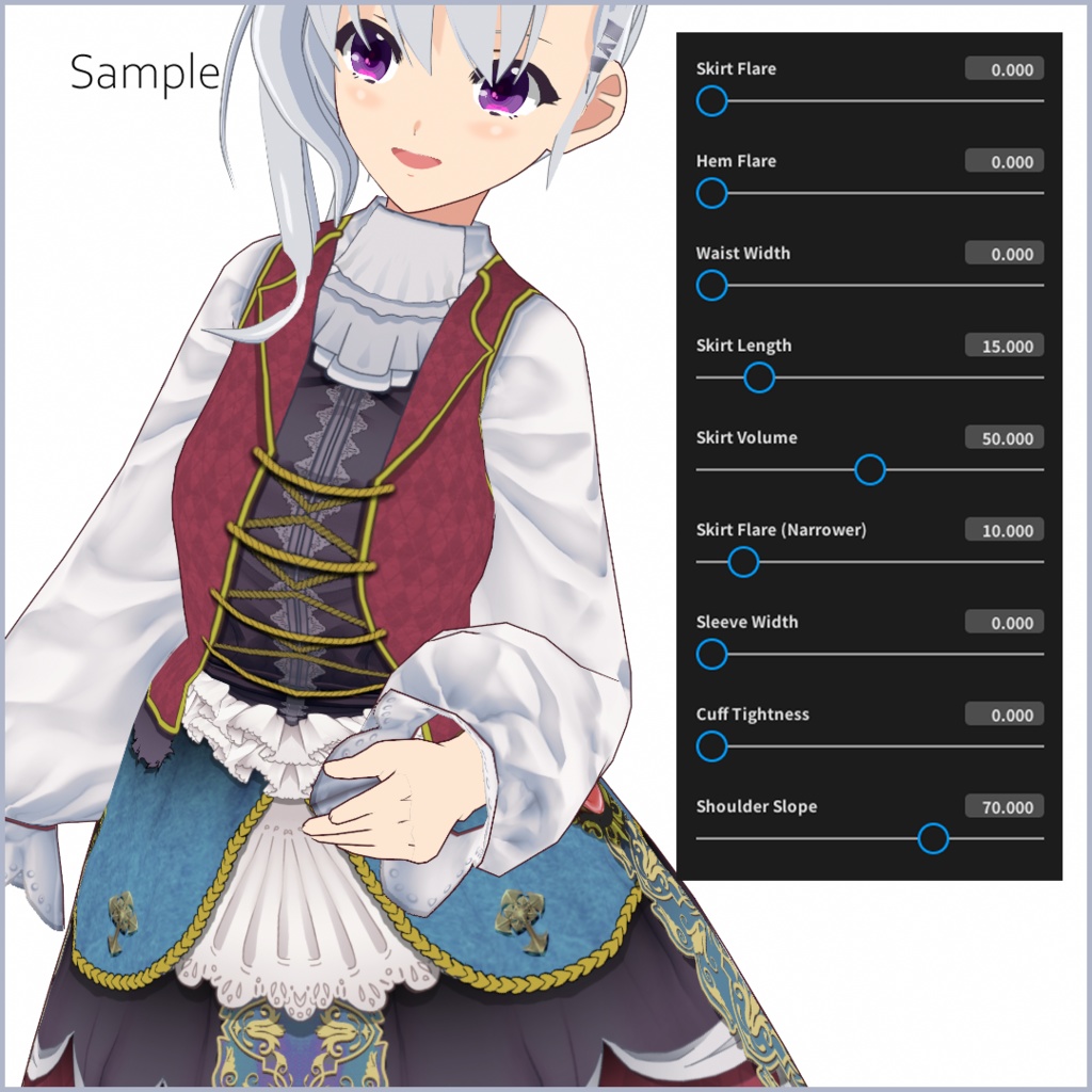 【#VRoid】ファンタジー風ゴシックドレス【正式版対応済】