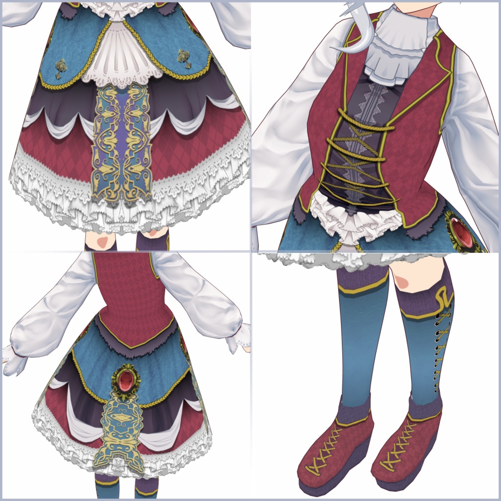 【#VRoid】ファンタジー風ゴシックドレス【正式版対応済】