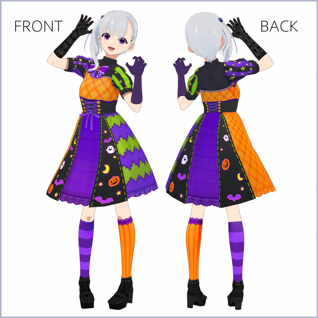 【#VRoid】ハロウィン★パーティードレスワンピ【正式版対応済】