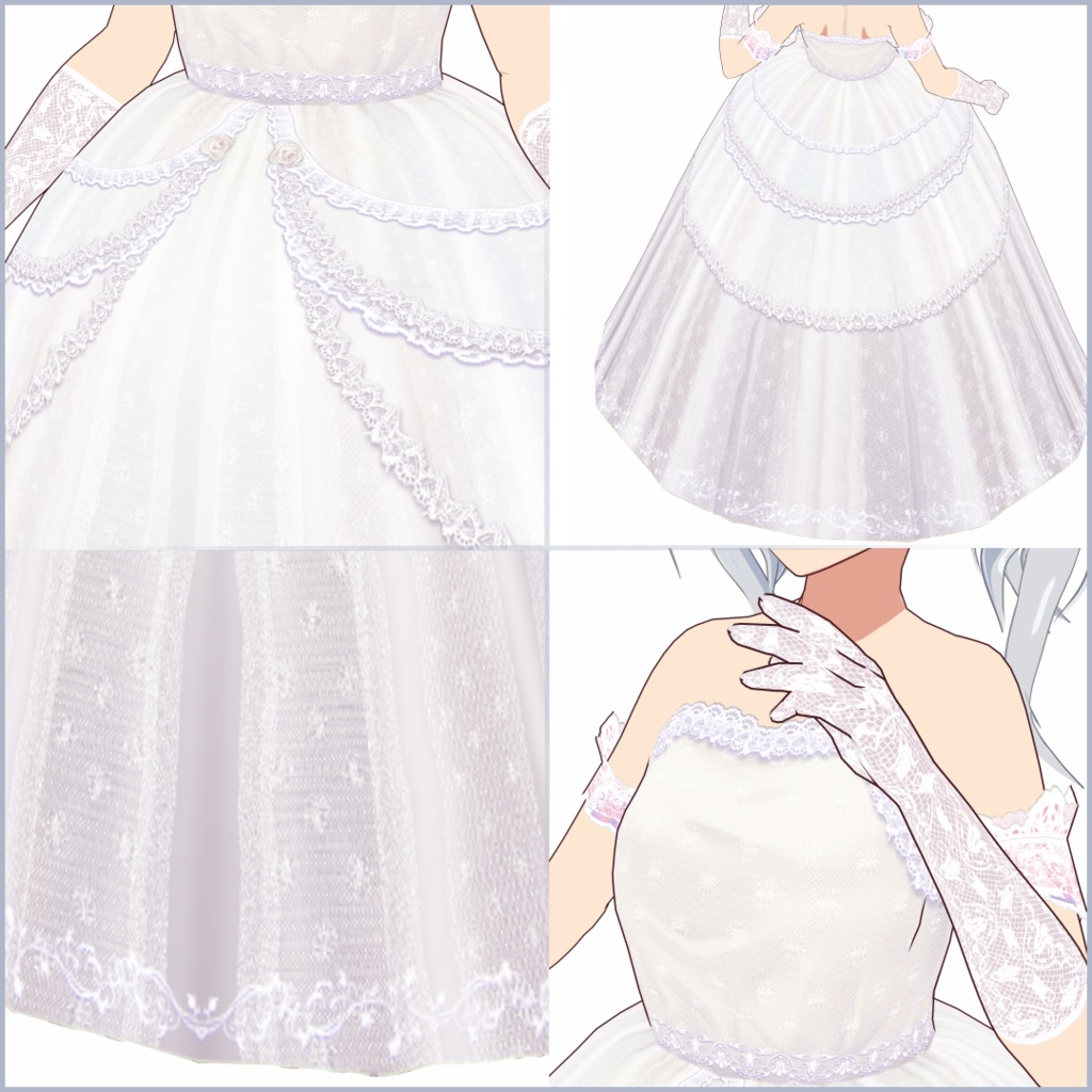 【#VRoid】ウェディングドレス【正式版対応済】