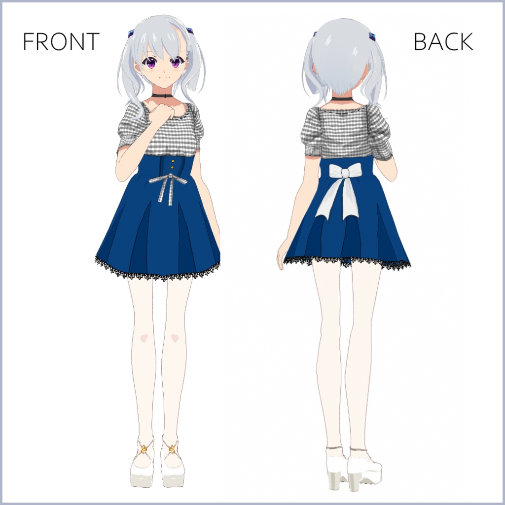 【#VRoid】お嬢様ワンピースドレスセット【正式版対応済】【セルルック対応】