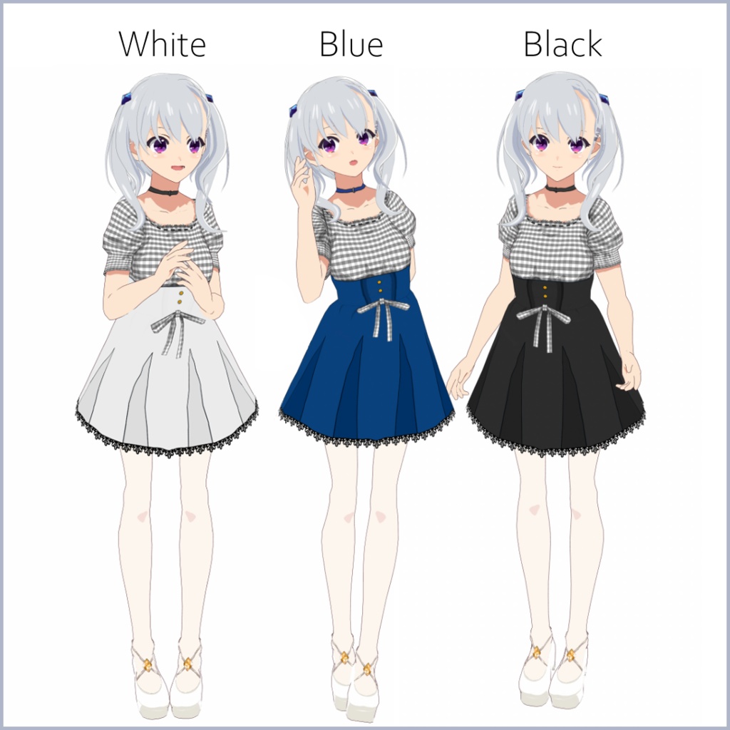 【#VRoid】お嬢様ワンピースドレスセット【正式版対応済】【セルルック対応】