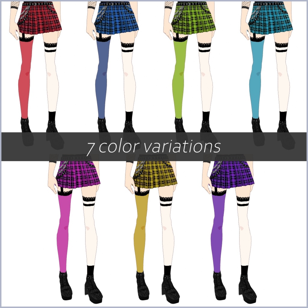 【#VRoid】パンクロックガーリーセット【正式版対応済】【セルルック対応】