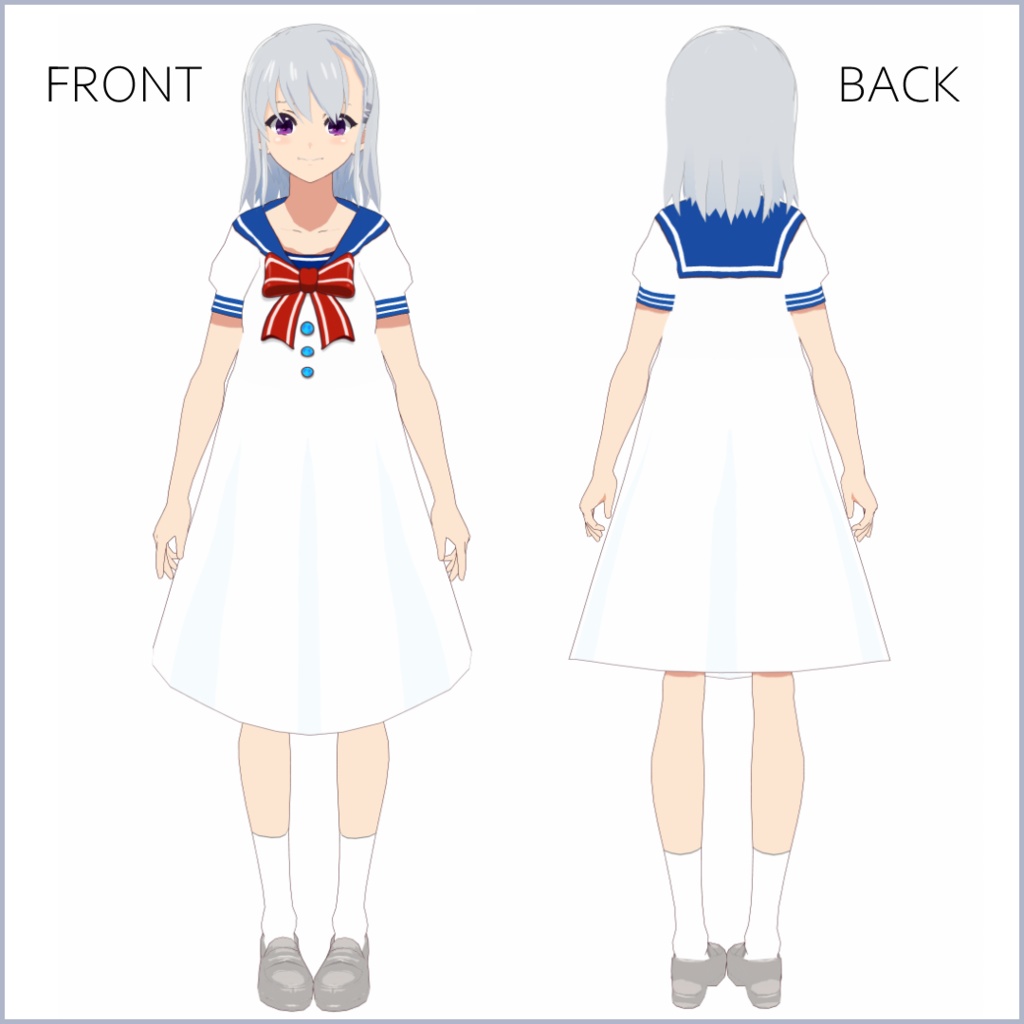 【#VRoid】マリンセーラーワンピース【正式版対応済】【セルルック対応】