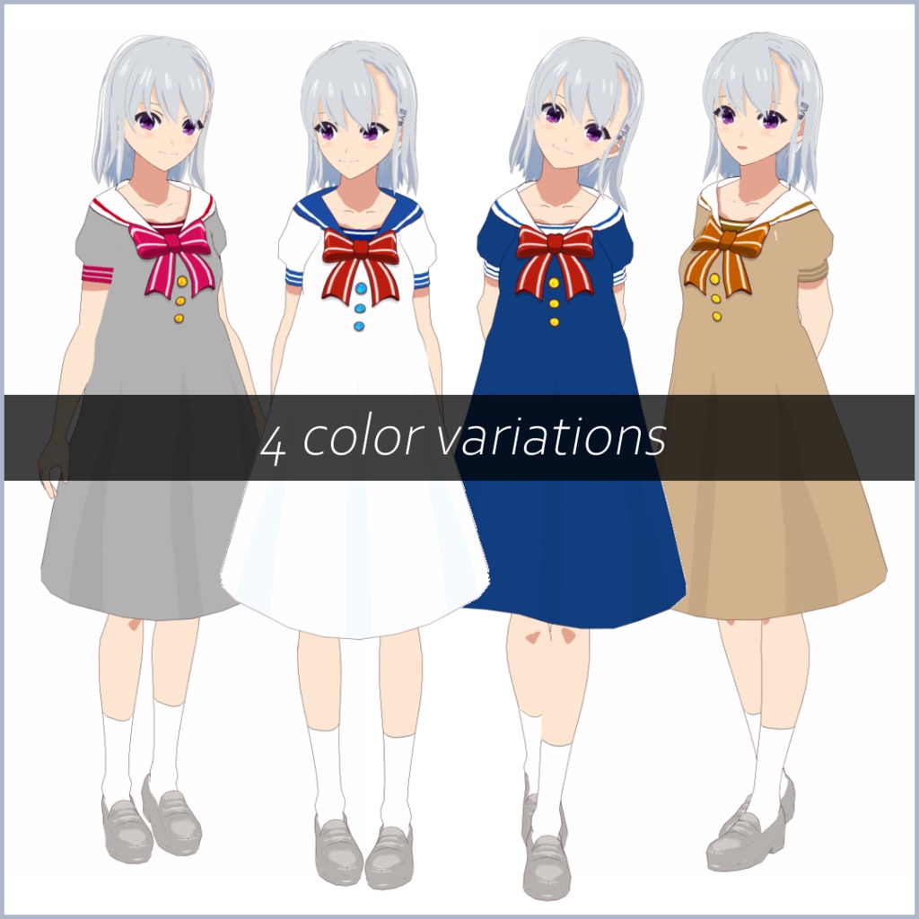 【#VRoid】マリンセーラーワンピース【正式版対応済】【セルルック対応】