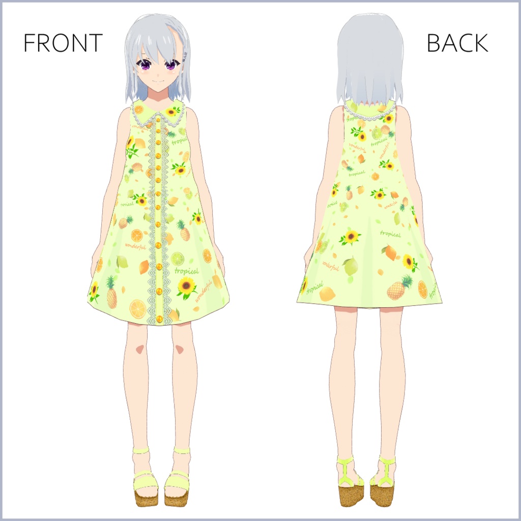 【#VRoid】ワンダホ サマーワンピセット【正式版対応済み】【セルルック対応】