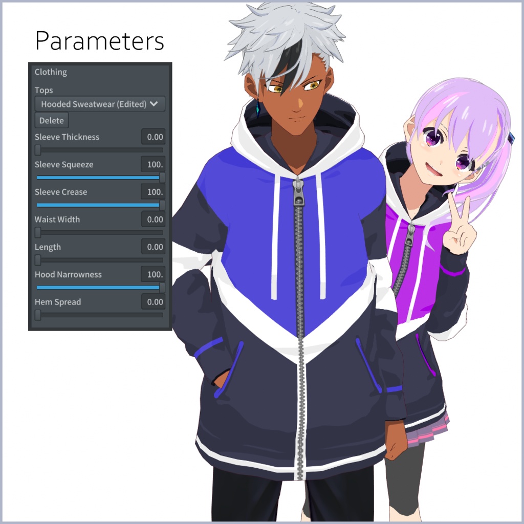 【#VRoid】マルチカラーパーカー【セルルック対応】【正式版対応済】