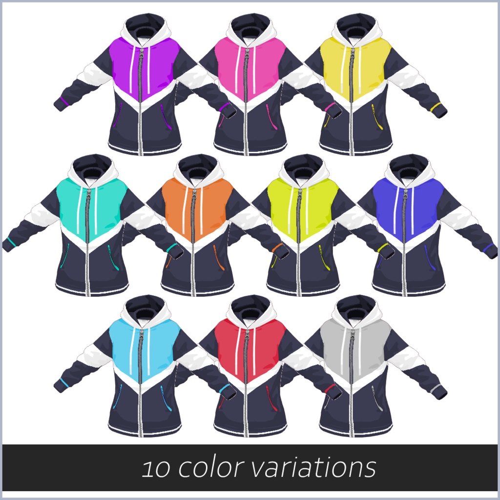 【#VRoid】マルチカラーパーカー【セルルック対応】【正式版対応済】