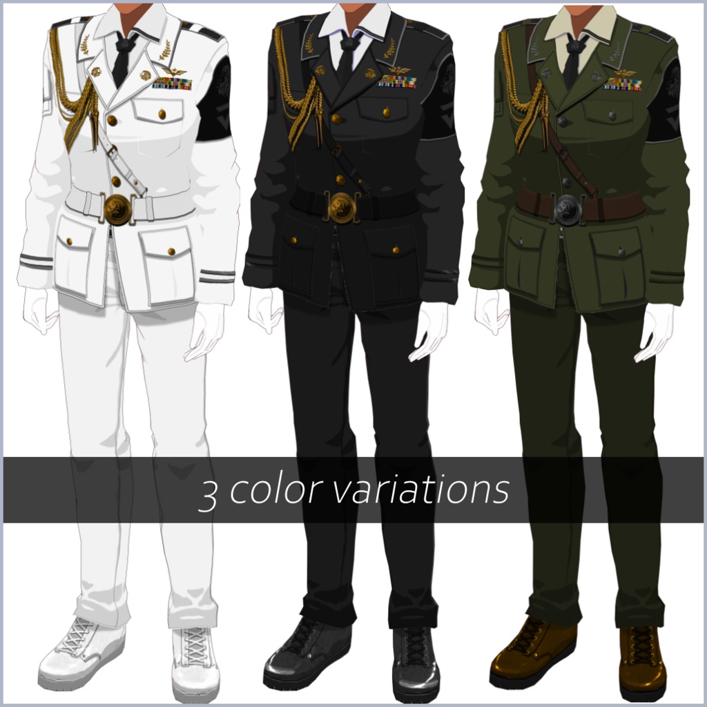 【#VRoid】軍服【正式版対応済】【男性用】【セルルック対応】