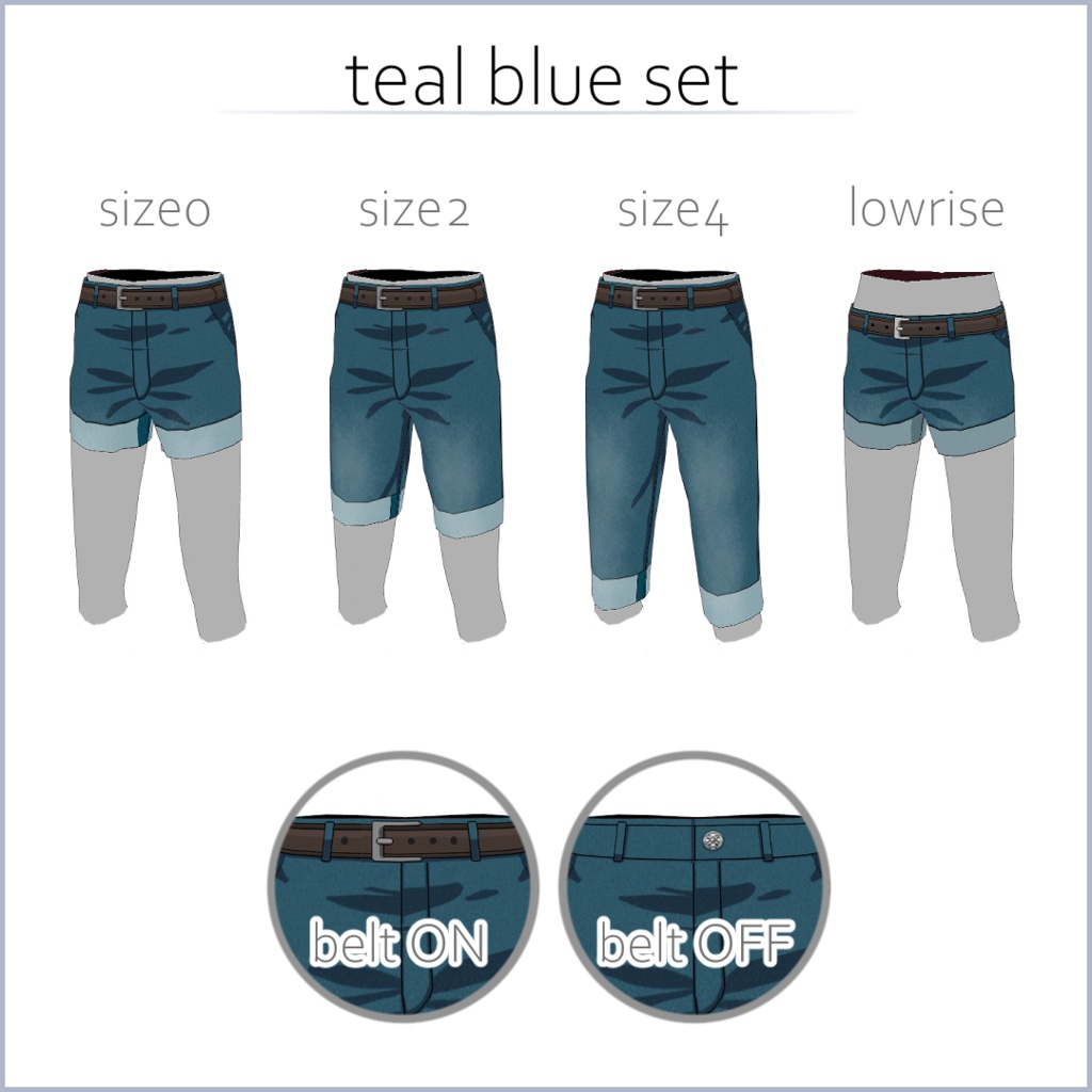 【#VRoid】アニメ風ショートデニム・ジーンズ【正式版対応済】【セルルック対応】【男女兼用】