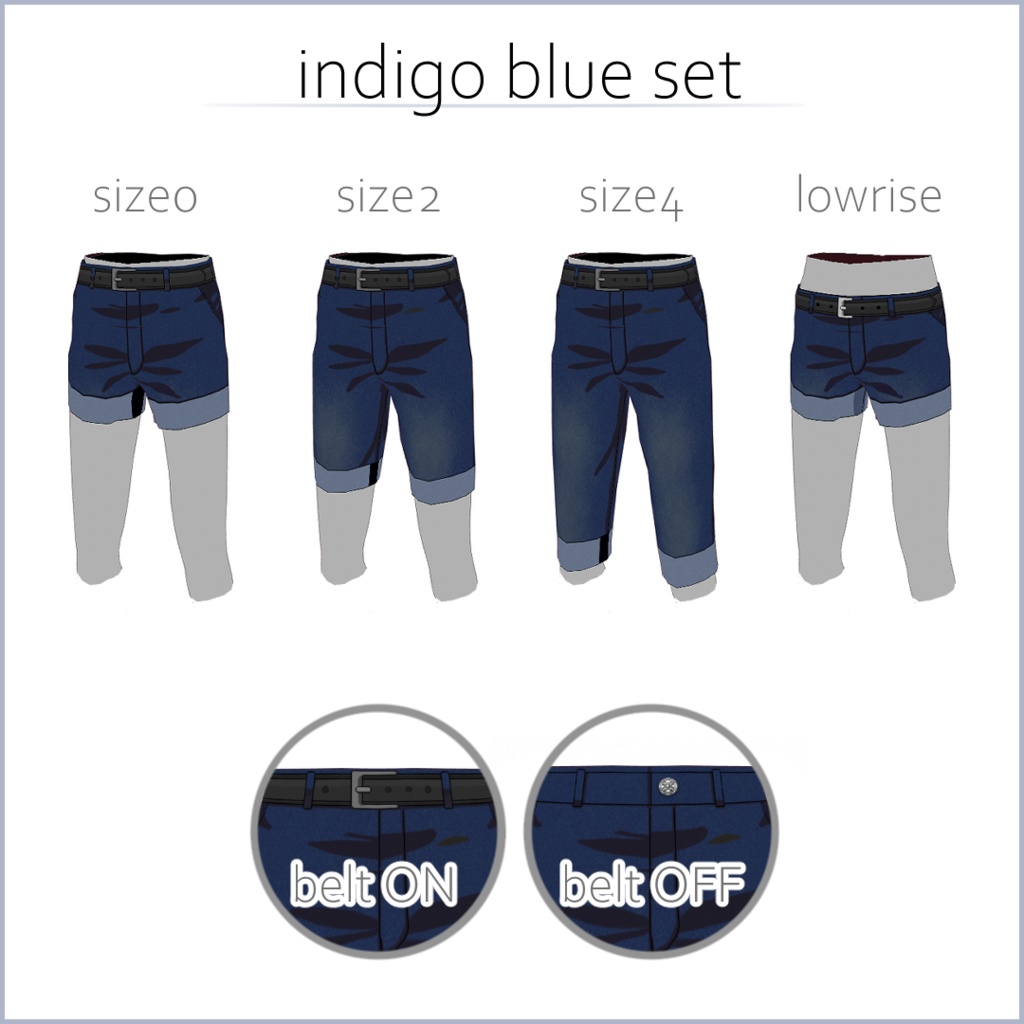 【#VRoid】アニメ風ショートデニム・ジーンズ【正式版対応済】【セルルック対応】【男女兼用】