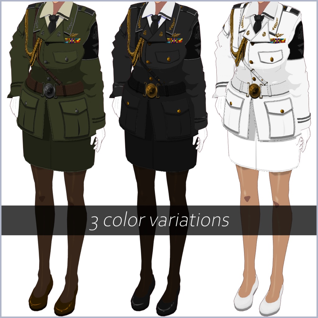 【#VRoid】軍服【正式版対応済】【女性用】【セルルック対応】