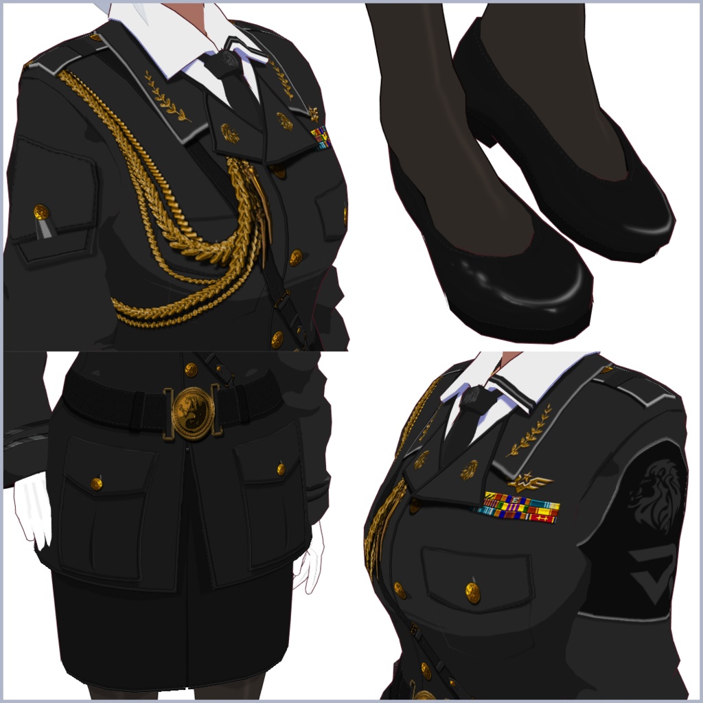 【#VRoid】軍服【正式版対応済】【女性用】【セルルック対応】