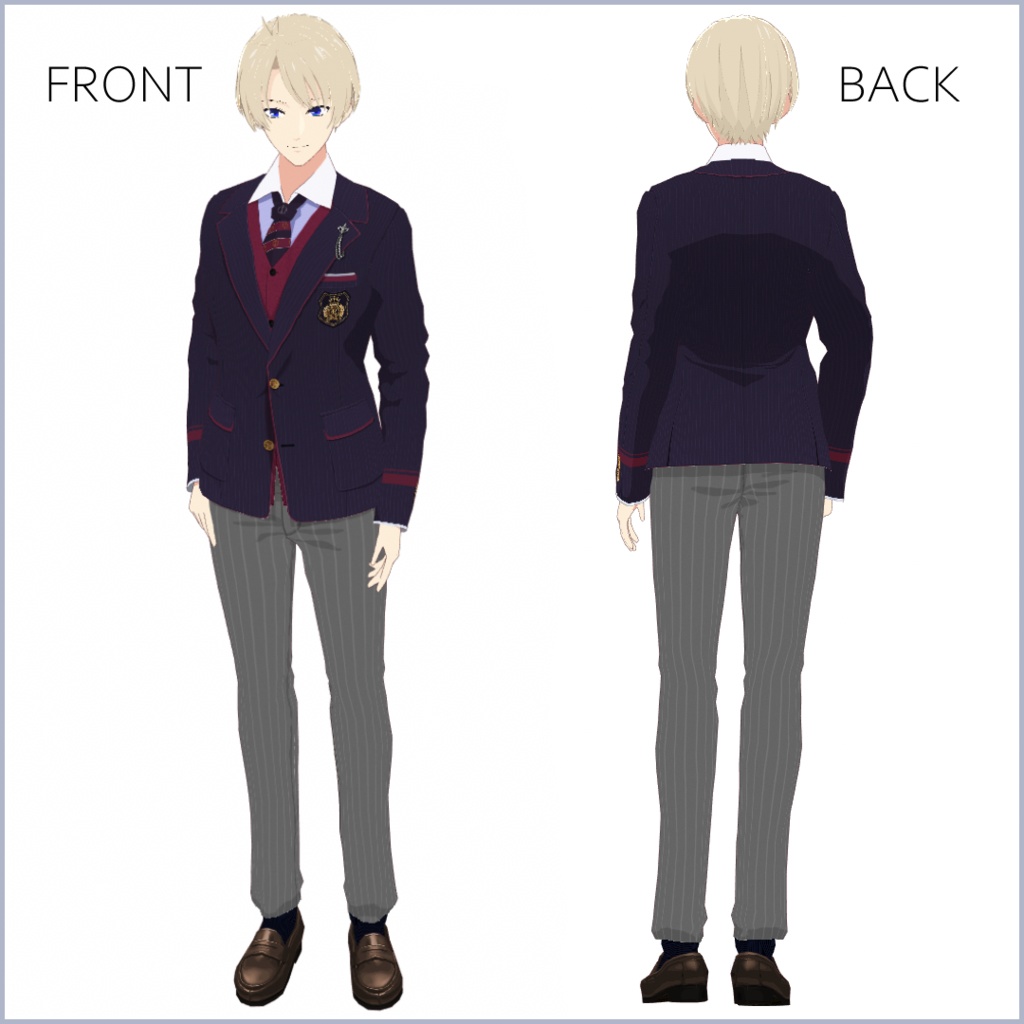 【#VRoid】メンズプレッピースタイル【正式版対応済】【セルルック対応】