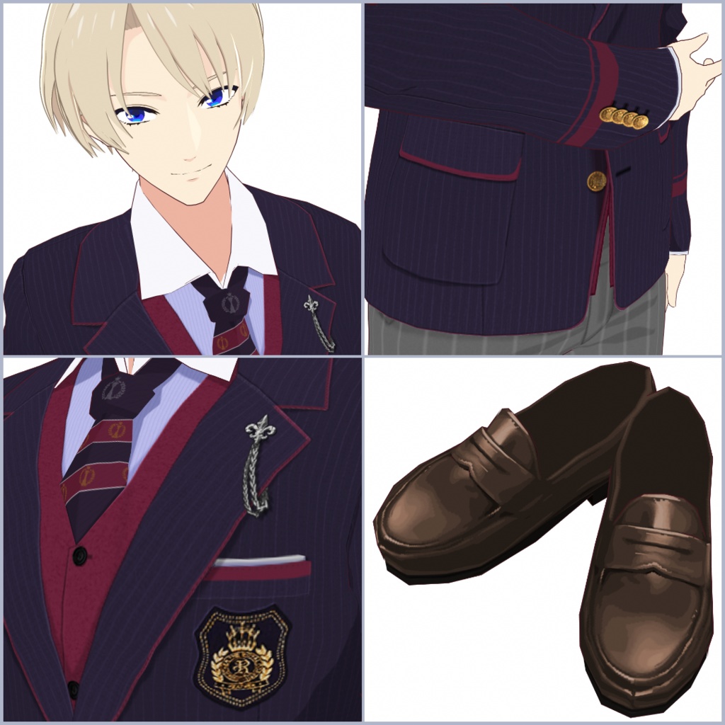 【#VRoid】メンズプレッピースタイル【正式版対応済】【セルルック対応】