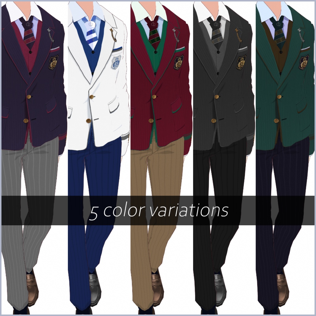 【#VRoid】メンズプレッピースタイル【正式版対応済】【セルルック対応】