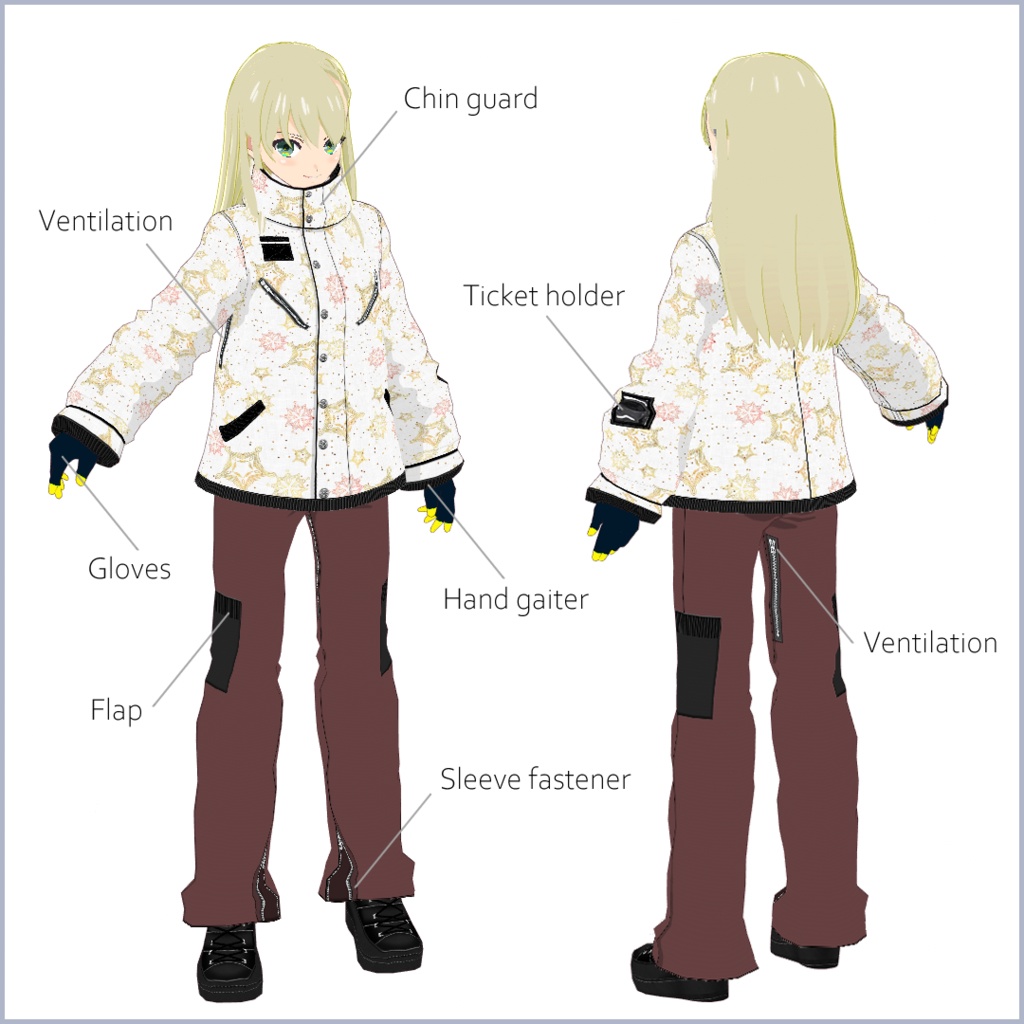 【#VRoid】スノーウェアセット【正式版対応済】【アニメ・リアル調対応】【男女兼用】