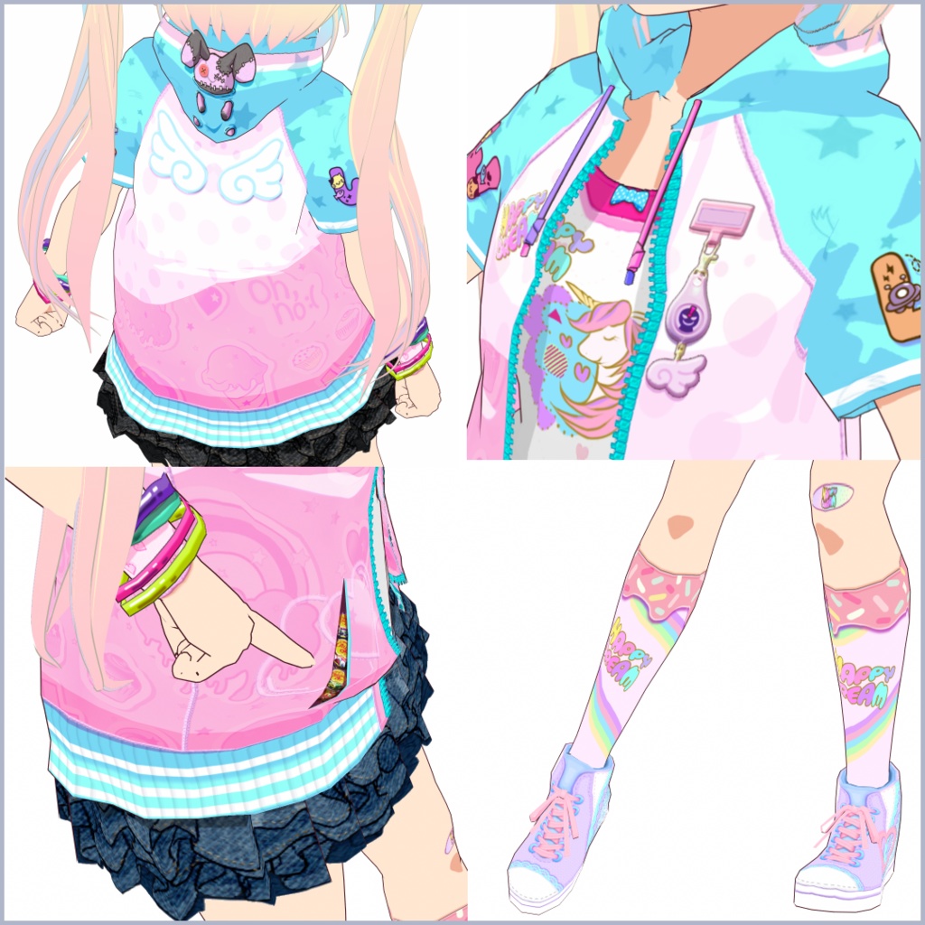 【#VRoid】ロリポップ★ガーリーコーデ【正式版対応済】【セルルック対応】