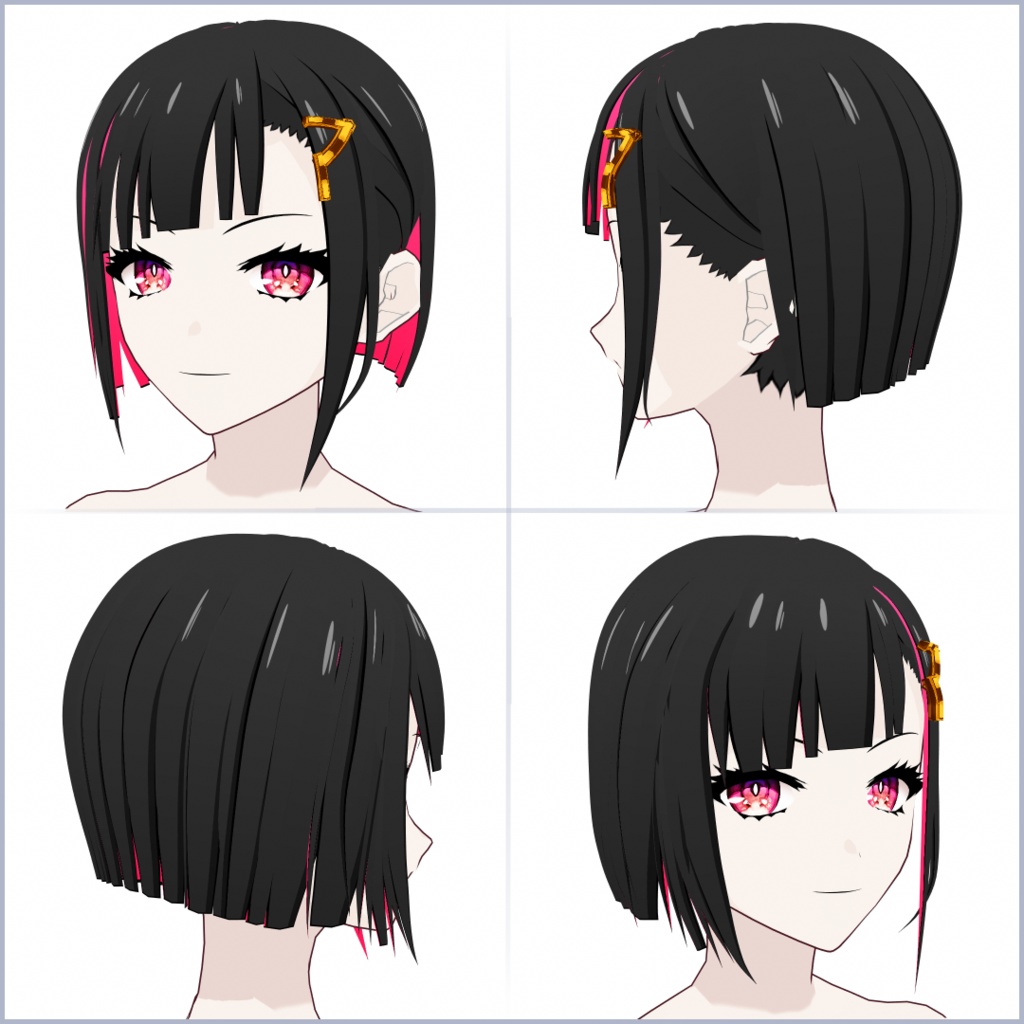 【#VRoid】アニメ風インナーカラーヘアー【正式版対応済】【ヘッドホン対応】