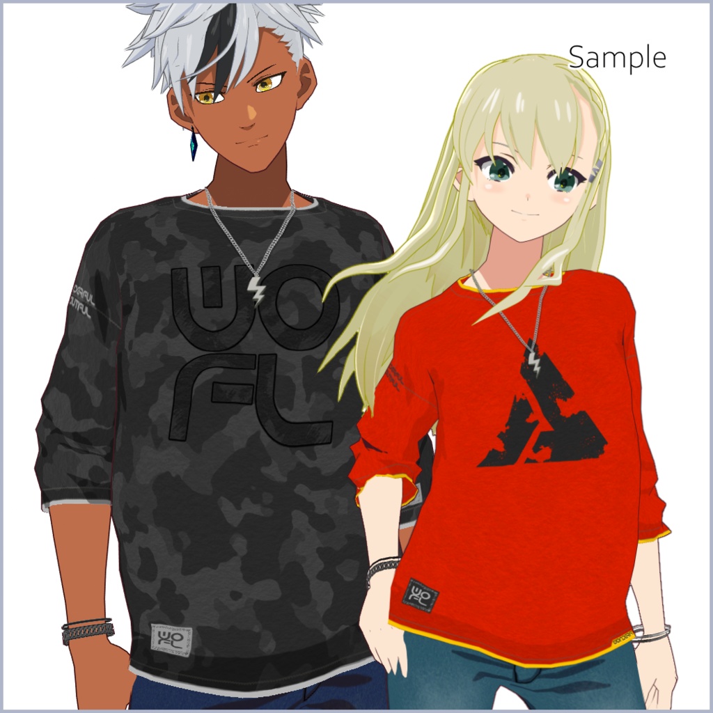 【#VRoid】アクセサリー付き夏私服【正式版対応済】【セルルック対応】【男女兼用】