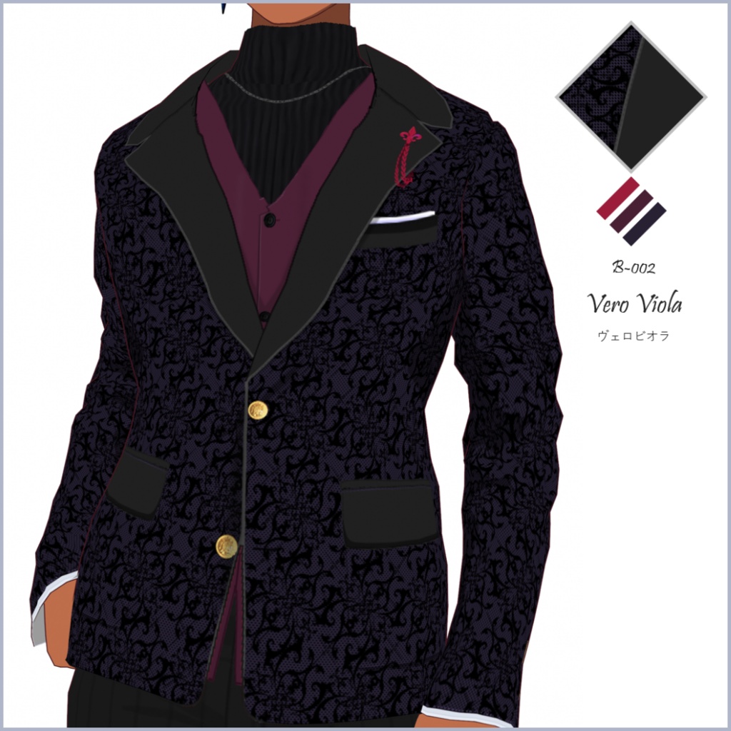 【#VRoid】メンズジャケット/スーツ/ブレザーセットB【正式版対応済】VRoid texture