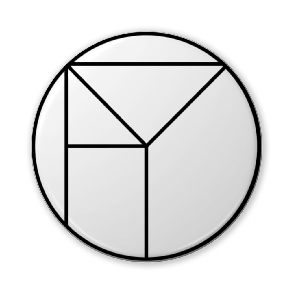 【缶バッジ】ロゴデザイン/白