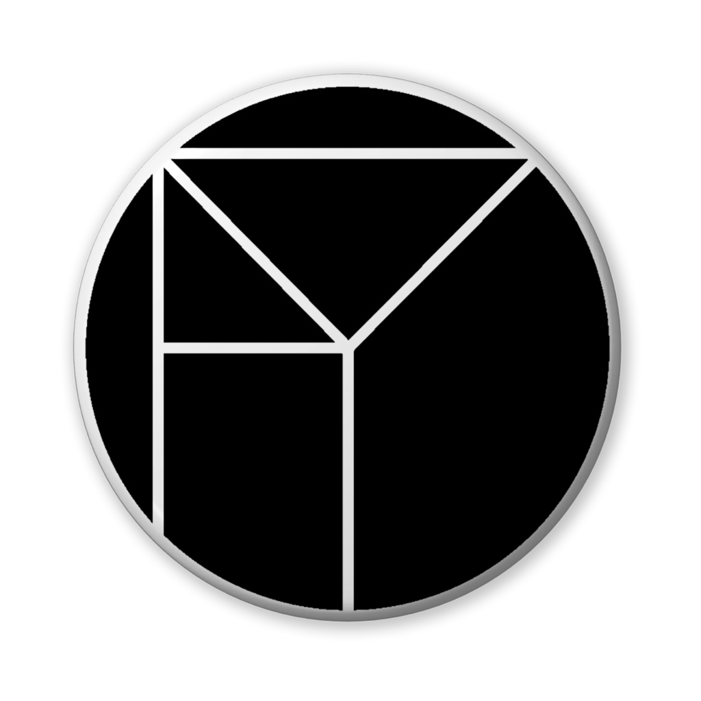【缶バッジ】ロゴデザイン/黒