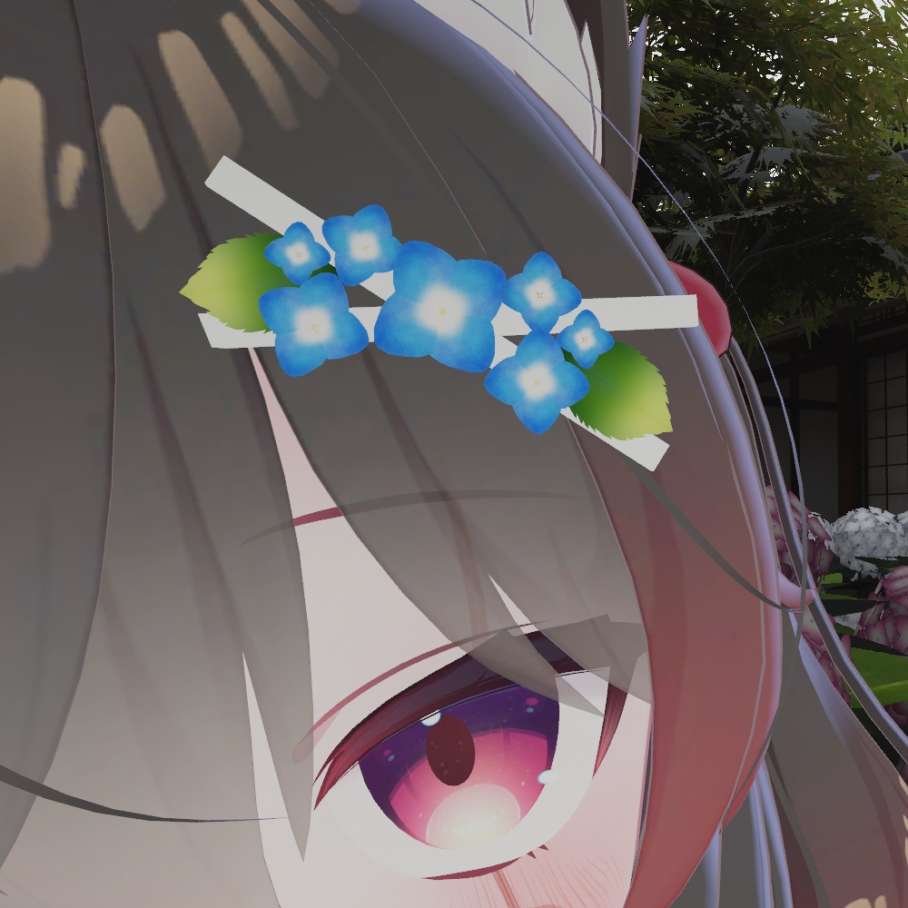 【VRChat用】紫陽花ヘアピン