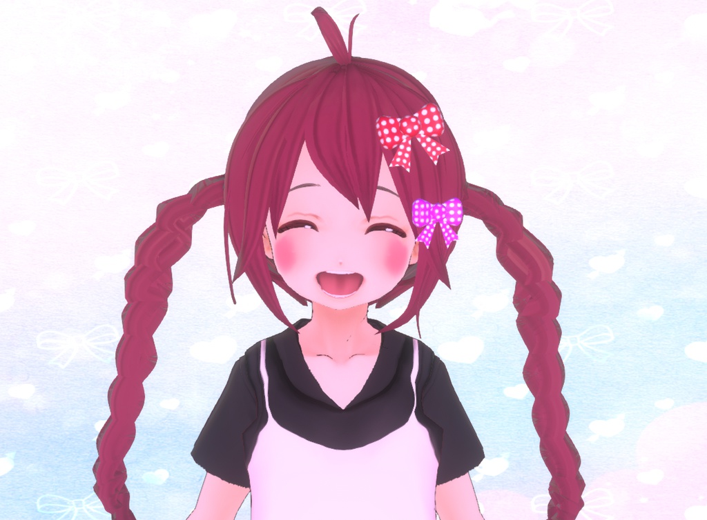 【3D小物】ぷくぷくリボン【揺れる設定付】(Vroid可)