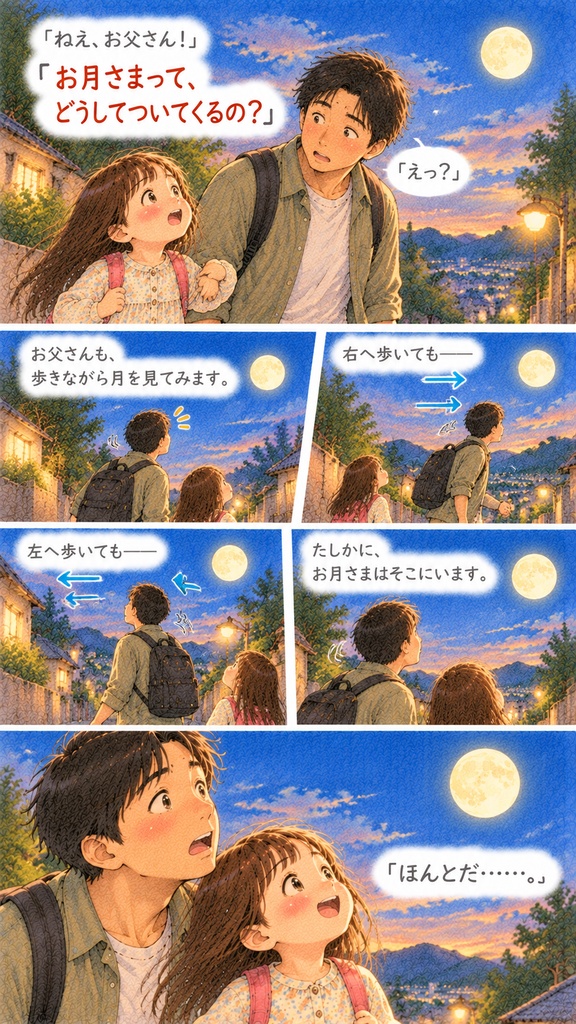 ついてくるお月さま　【なぜなになんで？】全１０ページ・PDF版