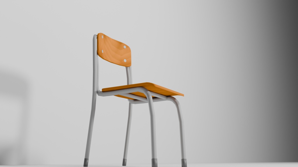 フリー有 応援版 VRchat可 学校椅子 低ポリゴン