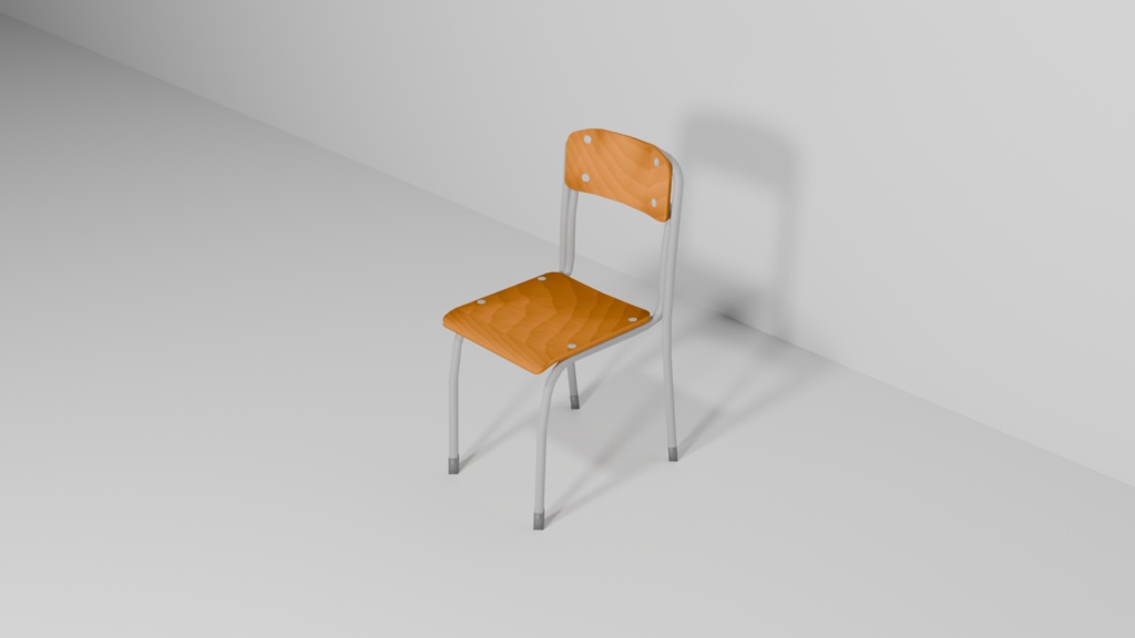 フリー VRchat可 学校椅子 低ポリゴン