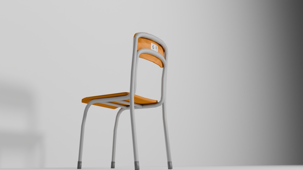 フリー VRchat可 学校椅子 低ポリゴン