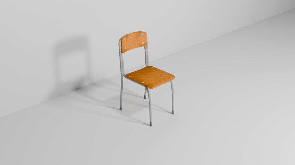 フリー有 応援版 VRchat可 学校椅子 低ポリゴン