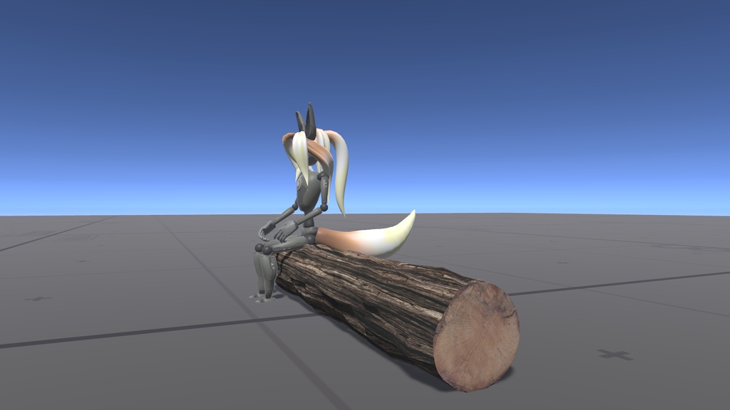 フリー VRchat可 複数座れる丸太 低ポリゴン