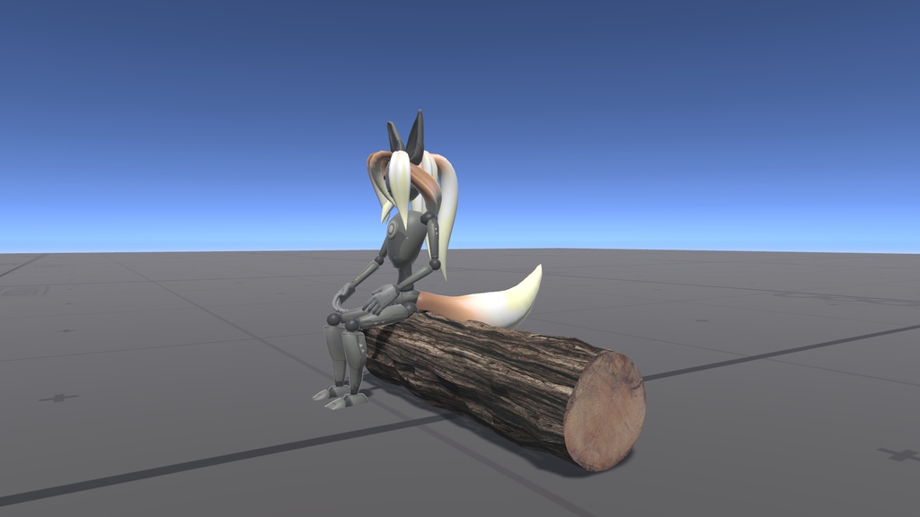 フリー有 VRchat可 複数座れる丸太 低ポリゴン