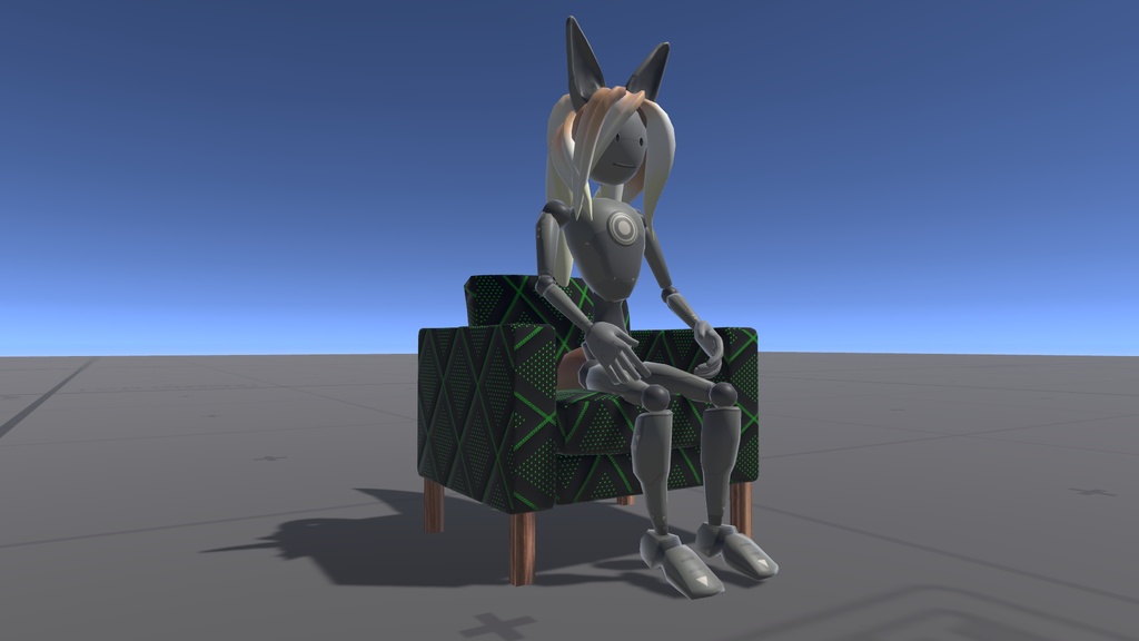 【VRC】 座れるソファフルセット版(低ポリゴン)