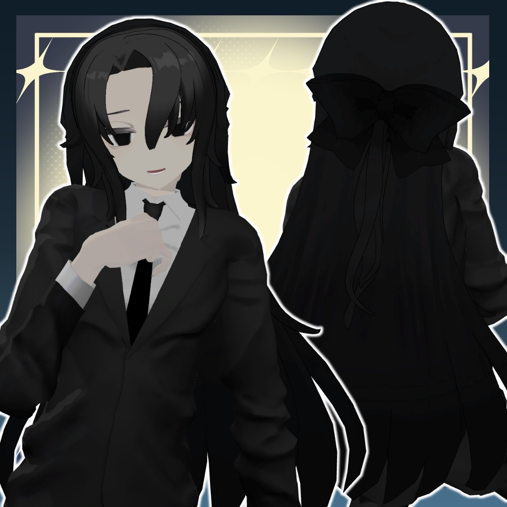 【VRC想定】シンプル ハーフ ロングヘア