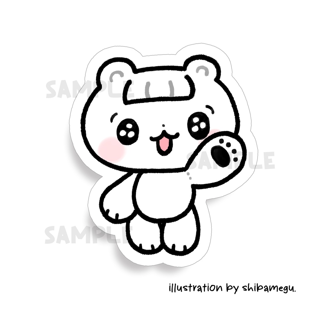 しろいのちゃん&しらたまざらしステッカー